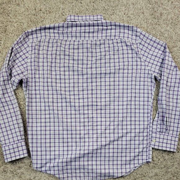 Peter Millar Southern Comfort Shirt  Mens Large Purple Check Long Sl Button READ - Picture 7 of 8